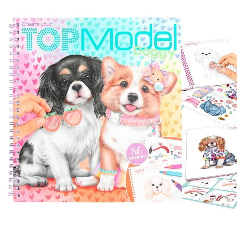 Kolorowanka z Naklejkami Ubieram Pieski - TOPModel