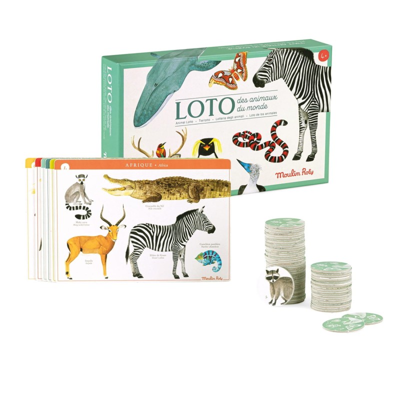 Gra Edukacyjna Loto Zwierzęta - Moulin Roty