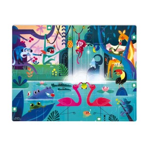 Puzzle z Okienkami 20 el. Uczta w Dżungli - Janod