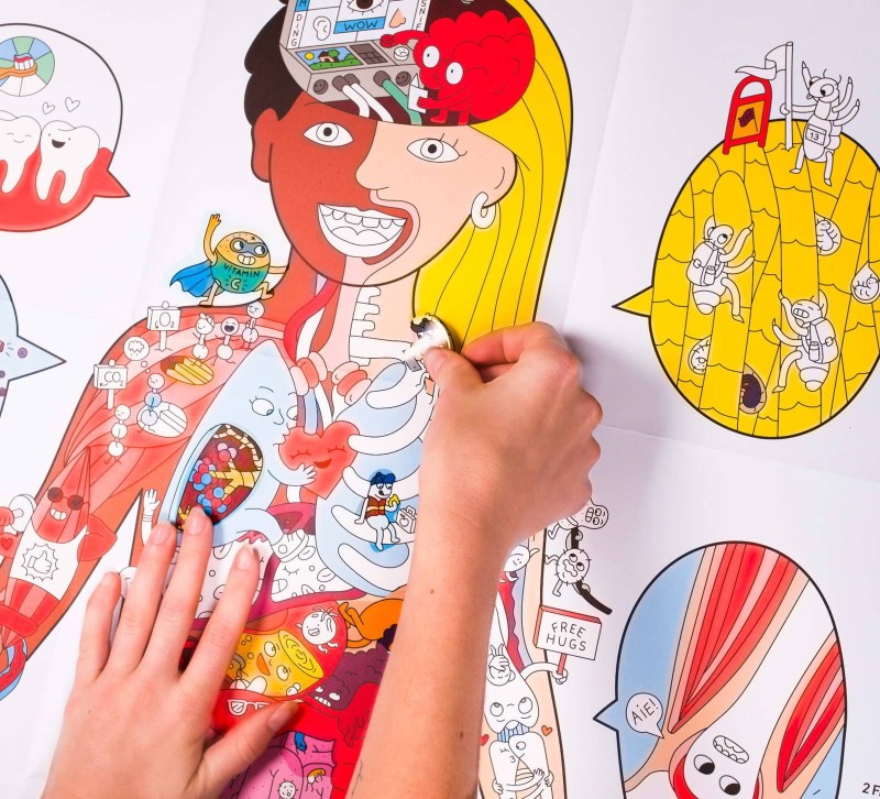 Plakat z Naklejkami Ciało Człowieka - omy