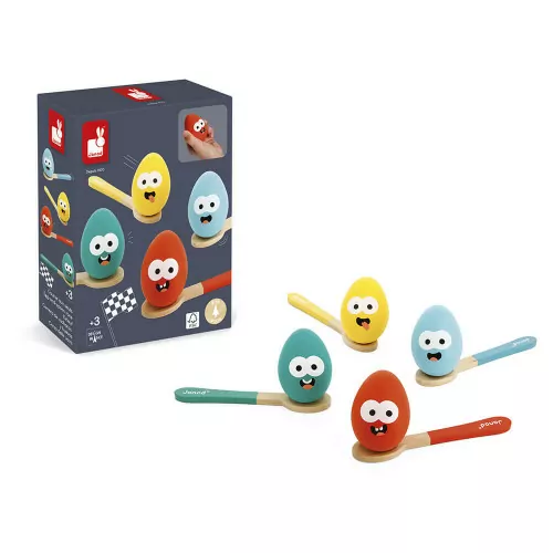 Wyścig z Jajkiem na Łyżce 4 szt. Egg Party - Janod