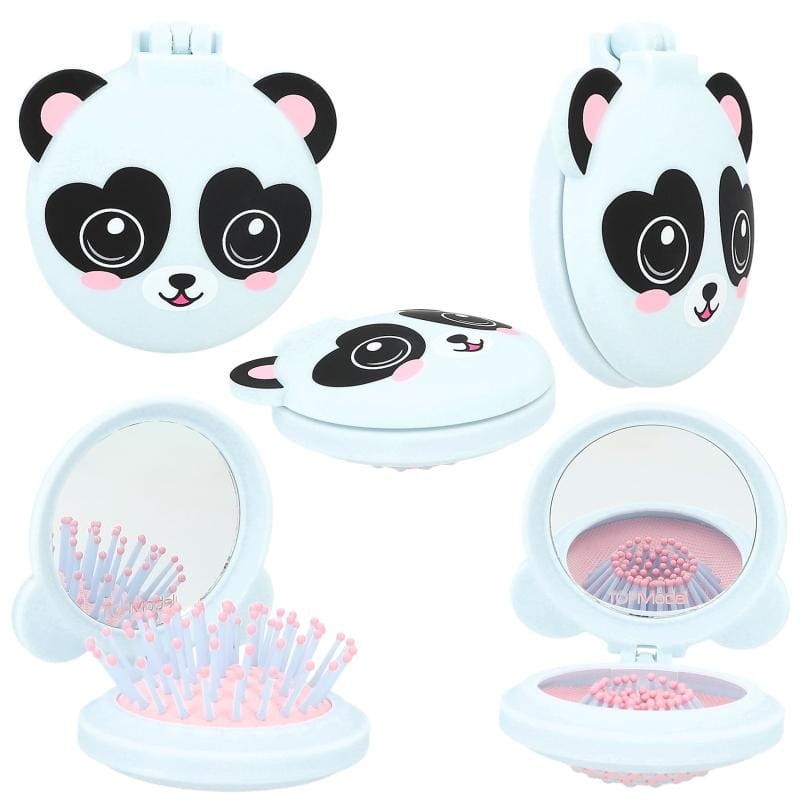 Składana Szczotka do Czesania Włosów z Lusterkiem Panda TOPModel