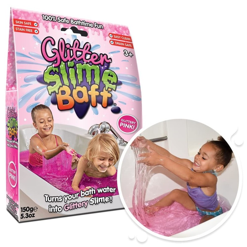 Mieniące sie Gluty w Kąpieli Zestaw Glitter Slime Baff różowy- Zimpli Kids