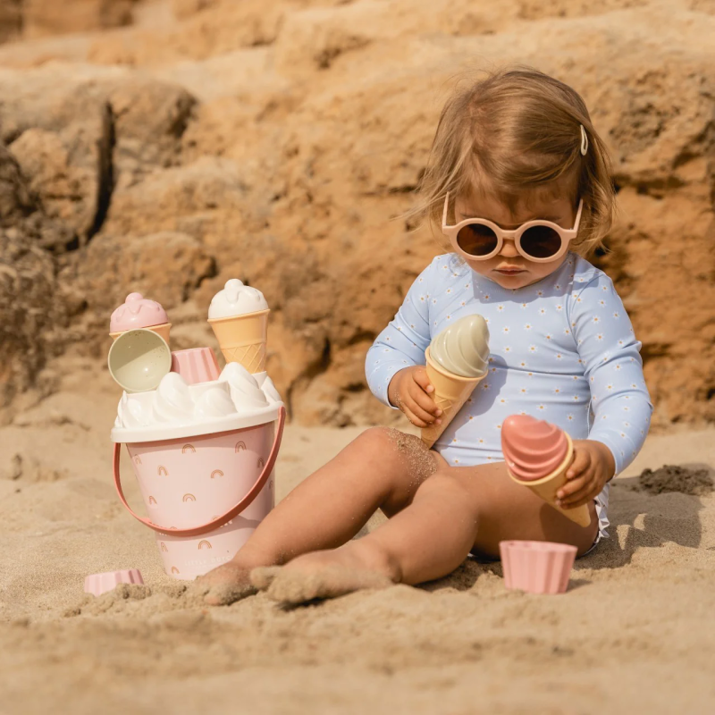 Wiaderko z Foremkami do Piasku Lody Rożki - Little Dutch