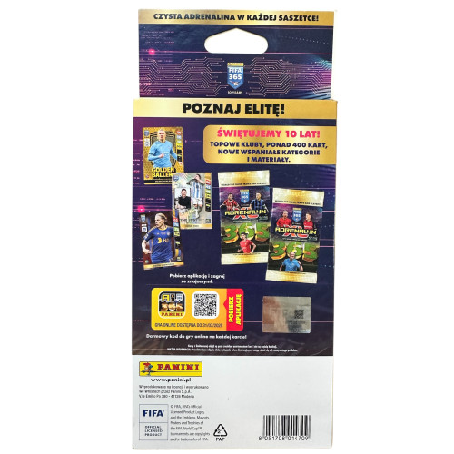 3 Karty piłkarskie XXL Limited + 2 saszetki FIFA 365 2025 ADRENALYN PANINI